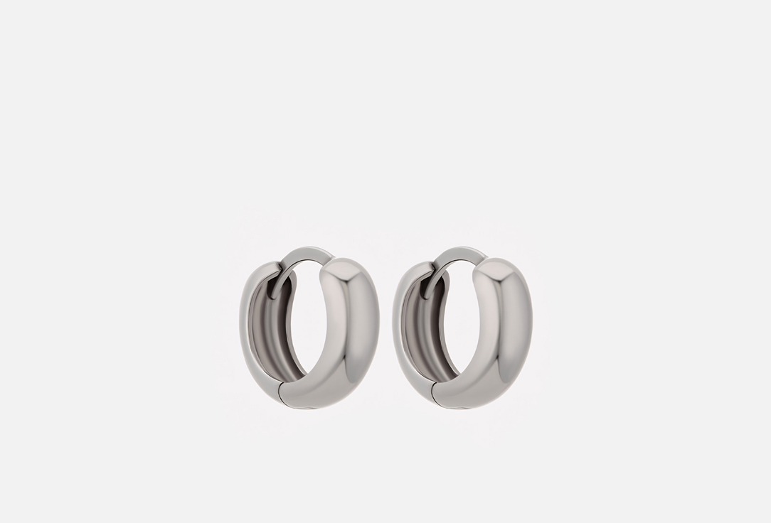 Изображение товара Серьги-хупы серебряные Sbleskom бублик black 15 мм