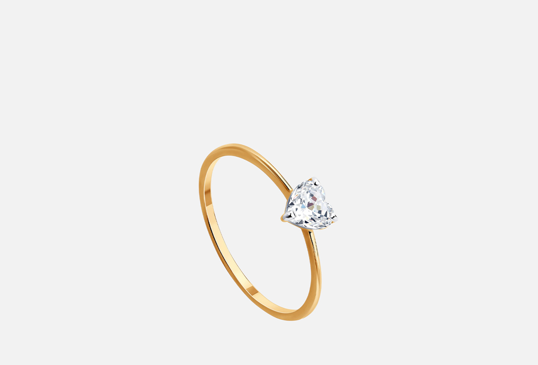 Изображение товара Золотое кольцо SOKOLOV с фианитом 585 пробы для женщин Сердце