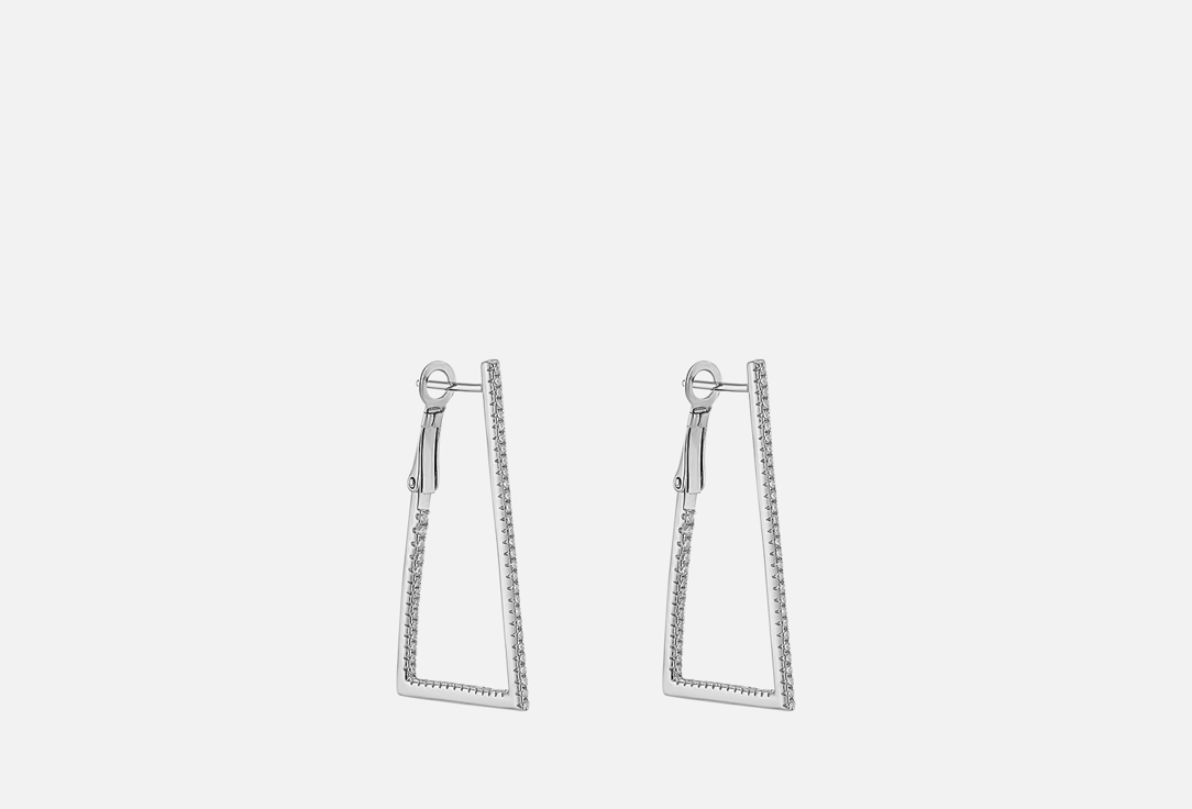 Изображение товара Серьги серебряные Fresh Congo Silver диаметром 21 мм с фианитом родирование