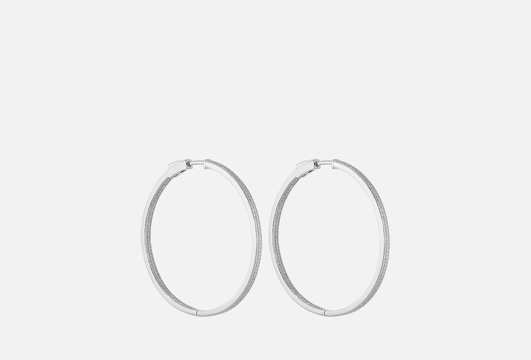 Изображение товара Серьги серебряные Fresh Congo Silver диаметром 50 мм с фианитами