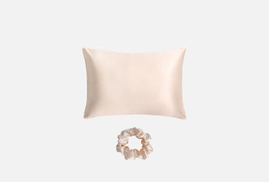 Изображение товара Наволочка и резинка silk lovers бежевый из шелка Mulberry 6А комплект