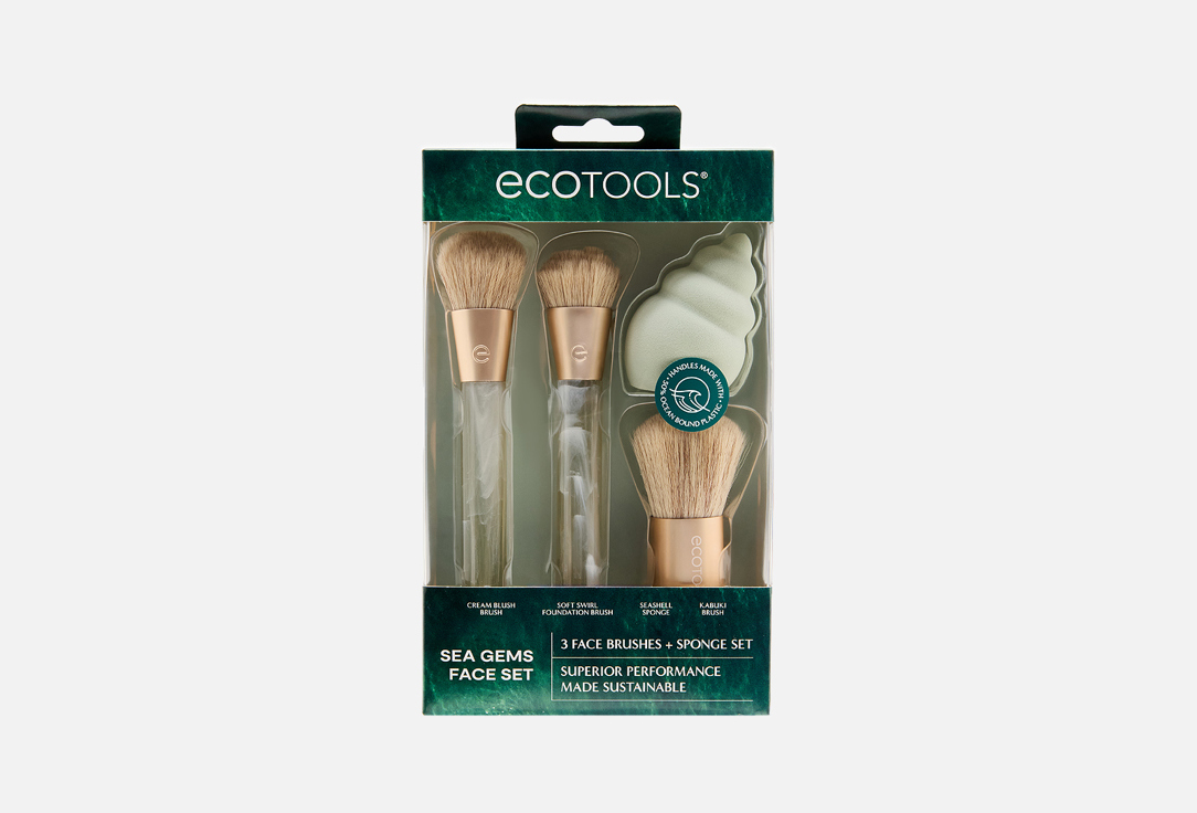 Изображение товара Набор кистей и спонж для макияжа EcoTools Sea Gems Golden Hour Glow
