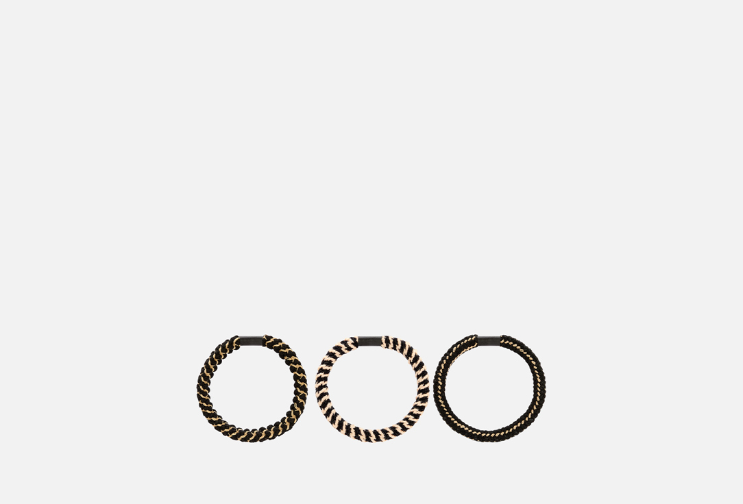 

Набор резинок для волос DEWAL, Черно-бежевый 3 шт