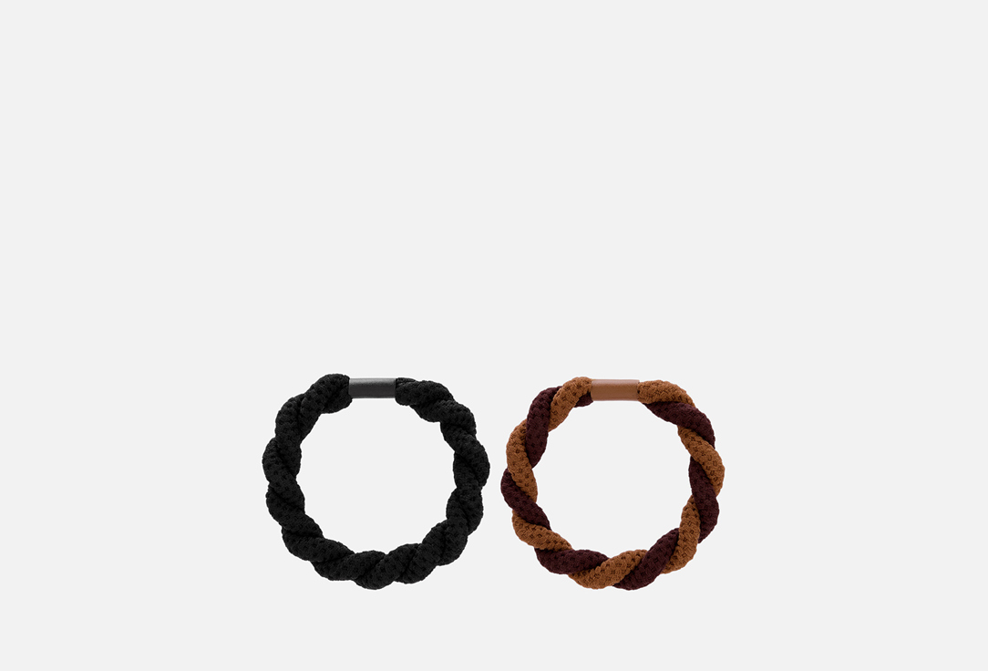 Изображение товара Набор резинок для волос Dewal черный, коричневый