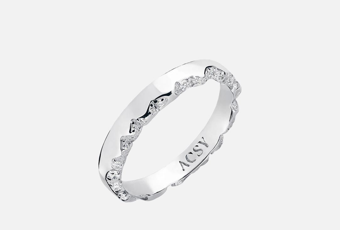 Изображение товара Кольцо из серебра 925 пробы с фианитом и покрытием родированием ACSY