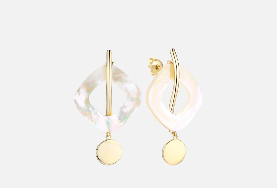 Изображение товара Изящные серебряные серьги Fresh Gravity с перламутром и позолотой для женщин