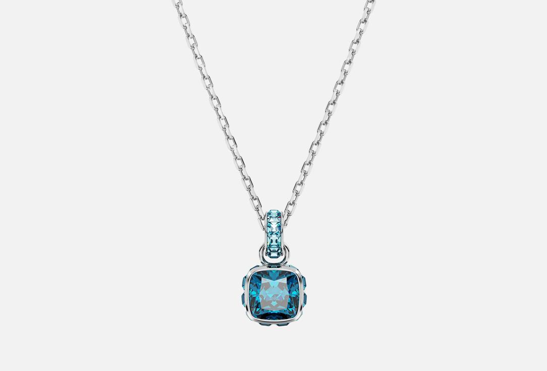 Изображение товара Колье с подвеской Swarovski Birthstone серебряное с синим кристаллом для женщин