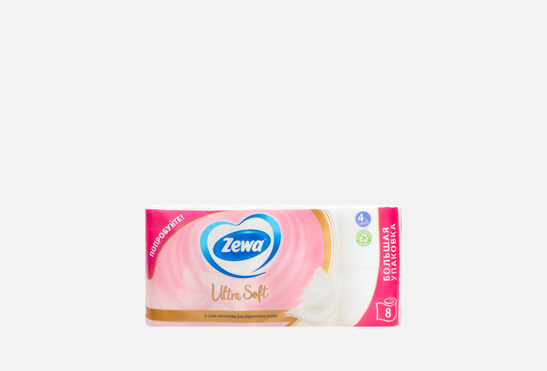 

Туалетная Бумага ZEWA, Ultra Soft 8 шт