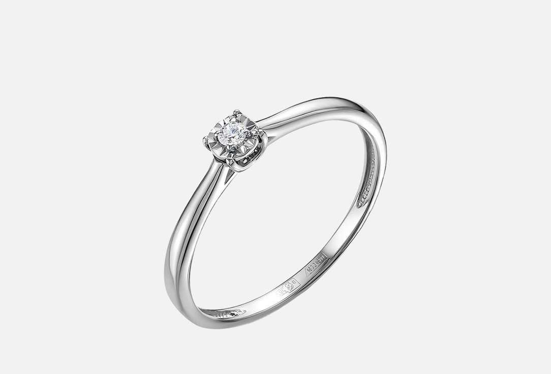 Изображение товара Кольцо из белого золота с бриллиантом Vesna Jewelry 585 пробы для женщин