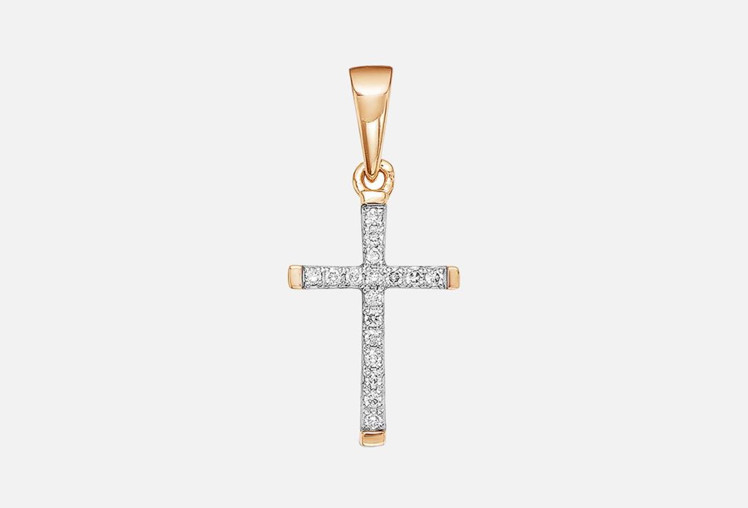 

Крестик золотой VESNA JEWELRY, Бриллиант 1 шт