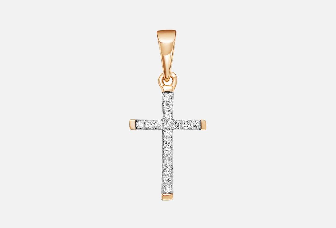 

Крестик золотой VESNA JEWELRY, Бриллиант 1 шт