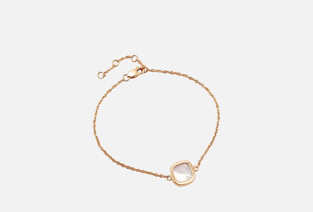 Изображение товара Серебряный браслет Перла сквер с перламутром и позолотой для женщин