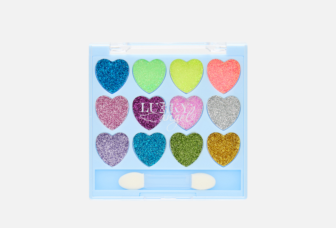 

Кремовые тени для век LUKKY, Angel glitter Hearts 9 г