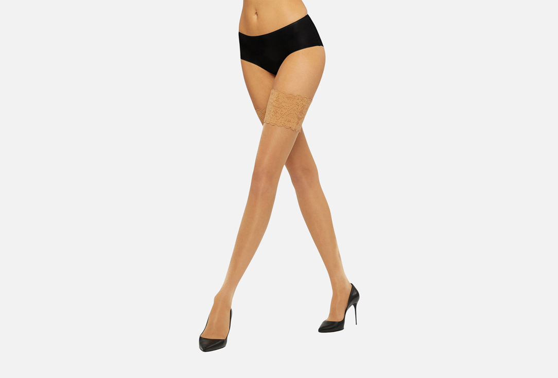 Изображение товара Чулки Wolford Satin Touch 20, телесные, с ажурной резинкой