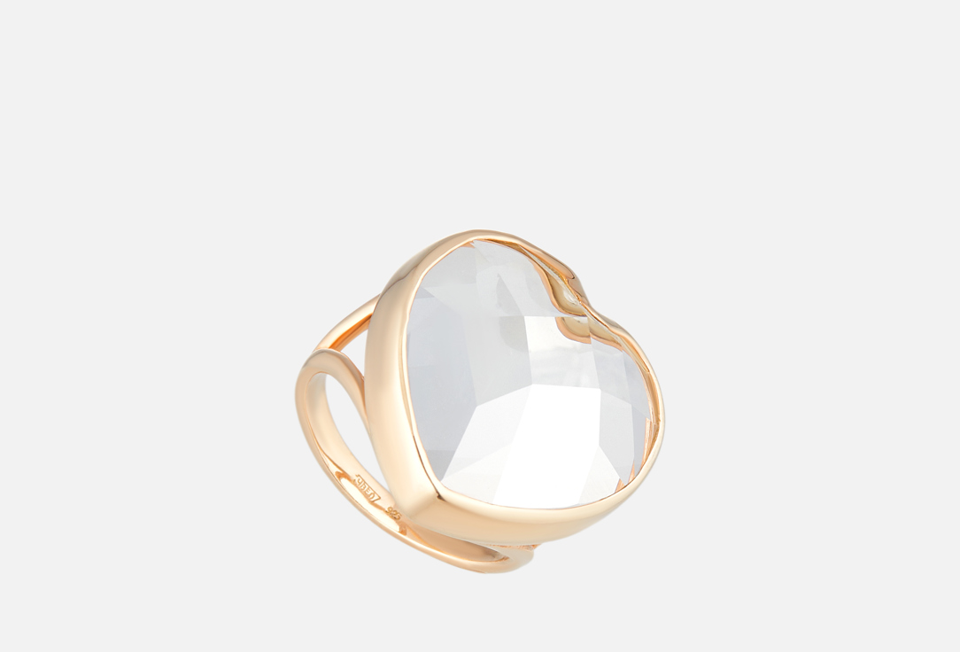 Изображение товара Серебряное кольцо с горным хрусталем и позолотой для женщин