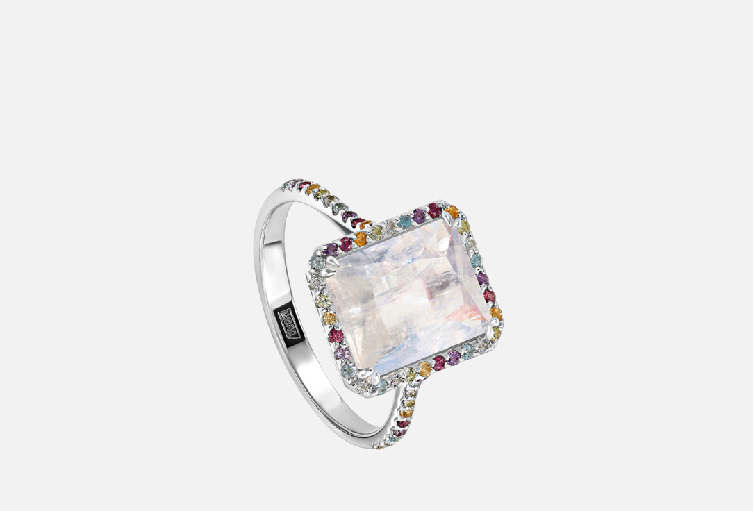 Изображение товара Кольцо серебряное SECRETS jewelry с лунным камнем и родиевым покрытием