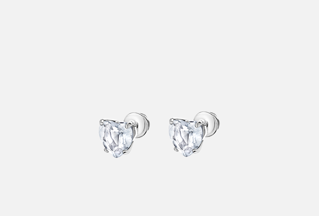 Изображение товара Серьги-пусеты серебряные SECRETS jewelry с хрустальным сердцем