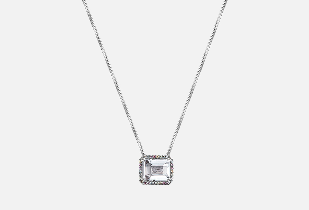 Изображение товара Серебряная цепочка с радужной вставкой и горным хрусталем 925 пробы