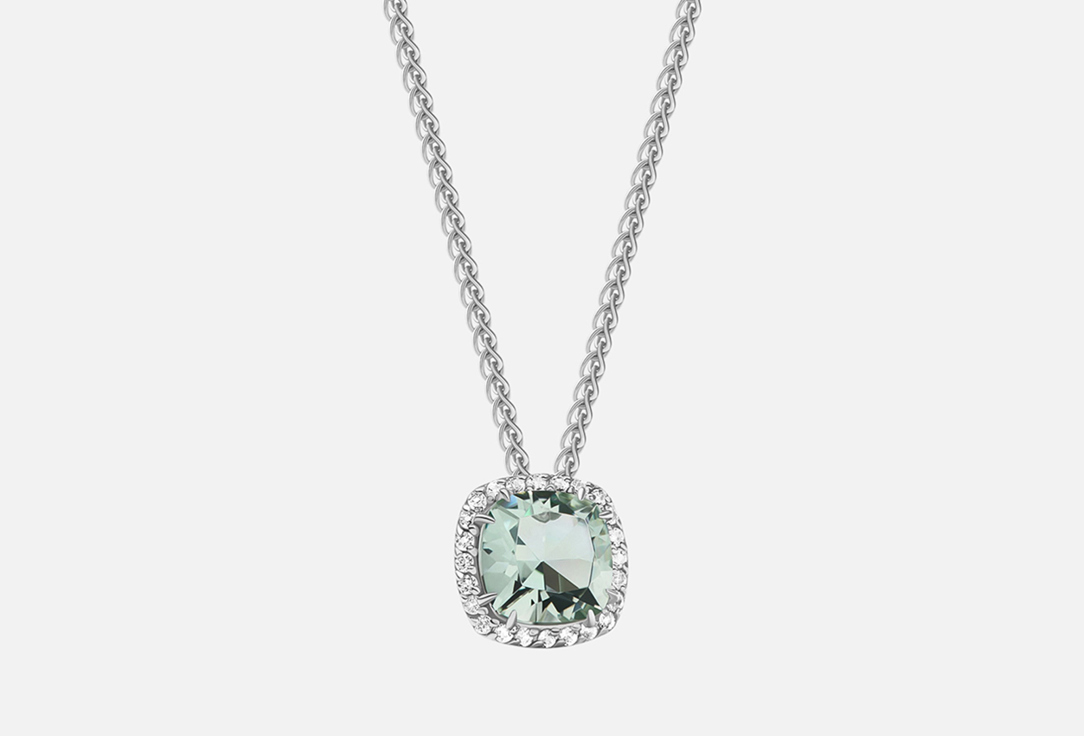 Изображение товара Серебряная цепочка с зеленым аметистом и топазами 38-45 см SECRETS jewelry