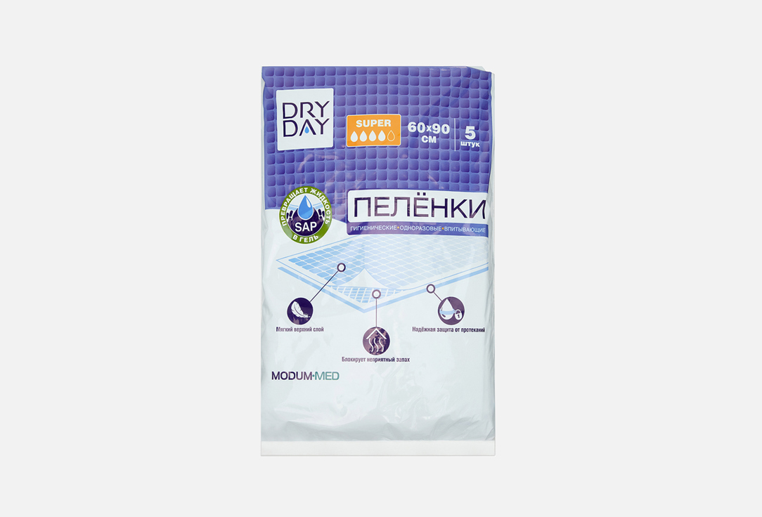 Изображение товара Пелёнки гигиенические одноразовые DRY DAY 60x90