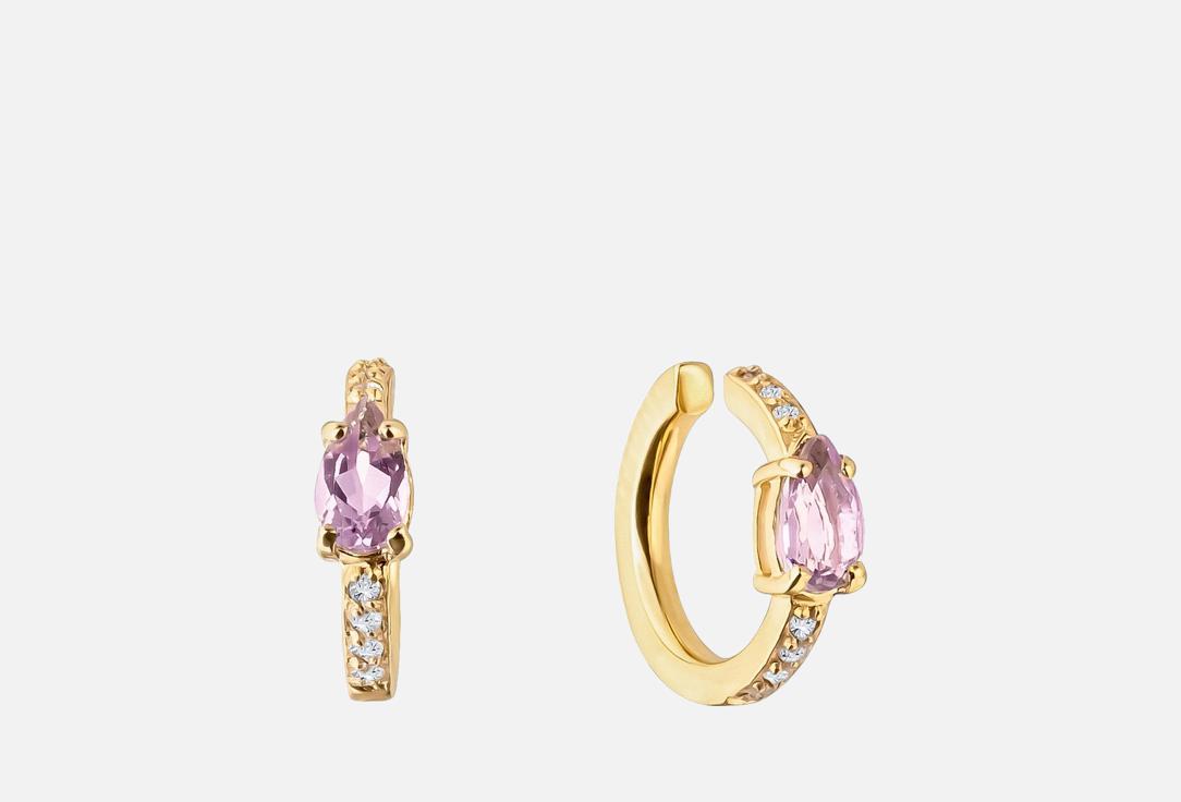 

Кафф серебряный MOONKA, Amethyst and Pavé 1 шт