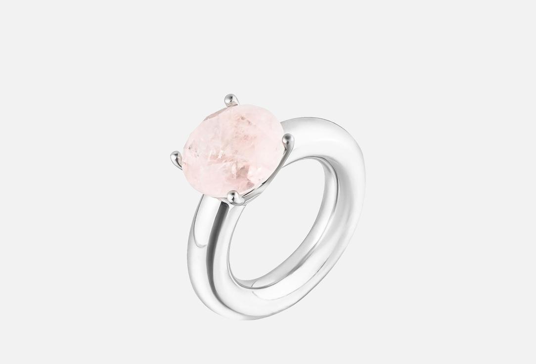 Кольцо серебряное MOONKA Cartoon Rose Quartz 18 мл