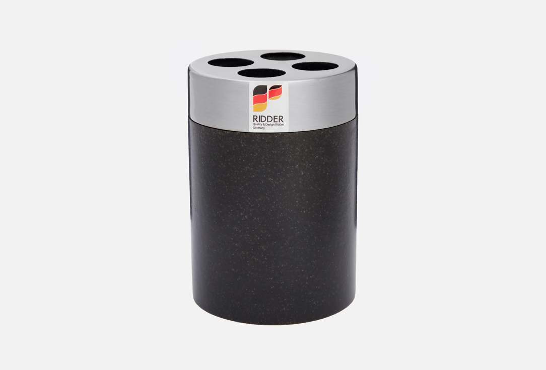 Изображение товара Стаканчик для зубной щетки Ridder Stone черный 9х12х9 см настольный