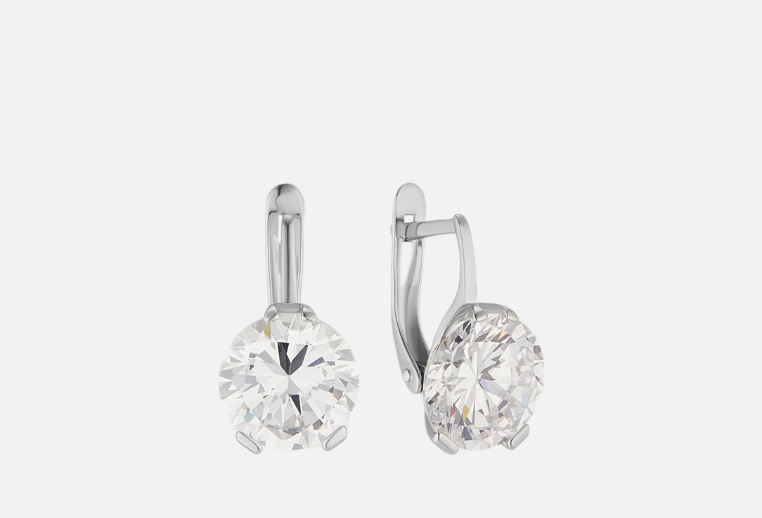 Серьги серебряные CHEEKY ME Solitaire with cubic zirconia 2 шт