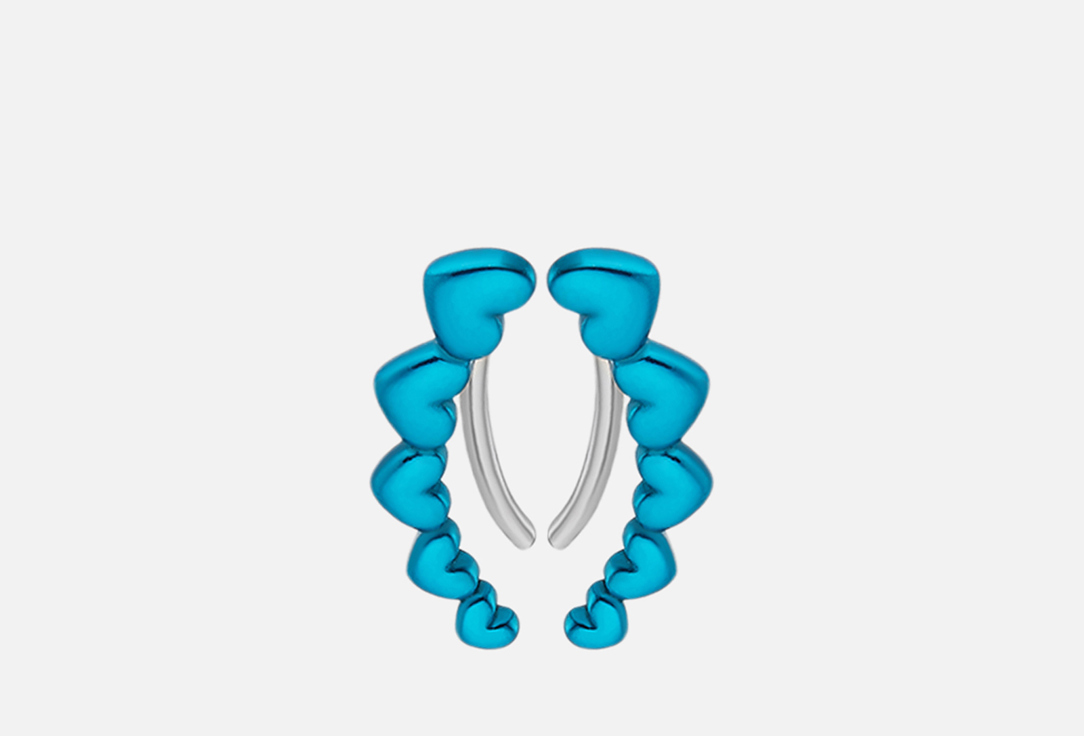 Изображение товара Серьги-клаймберы серебряные Cheeky Me Bright hearts blue