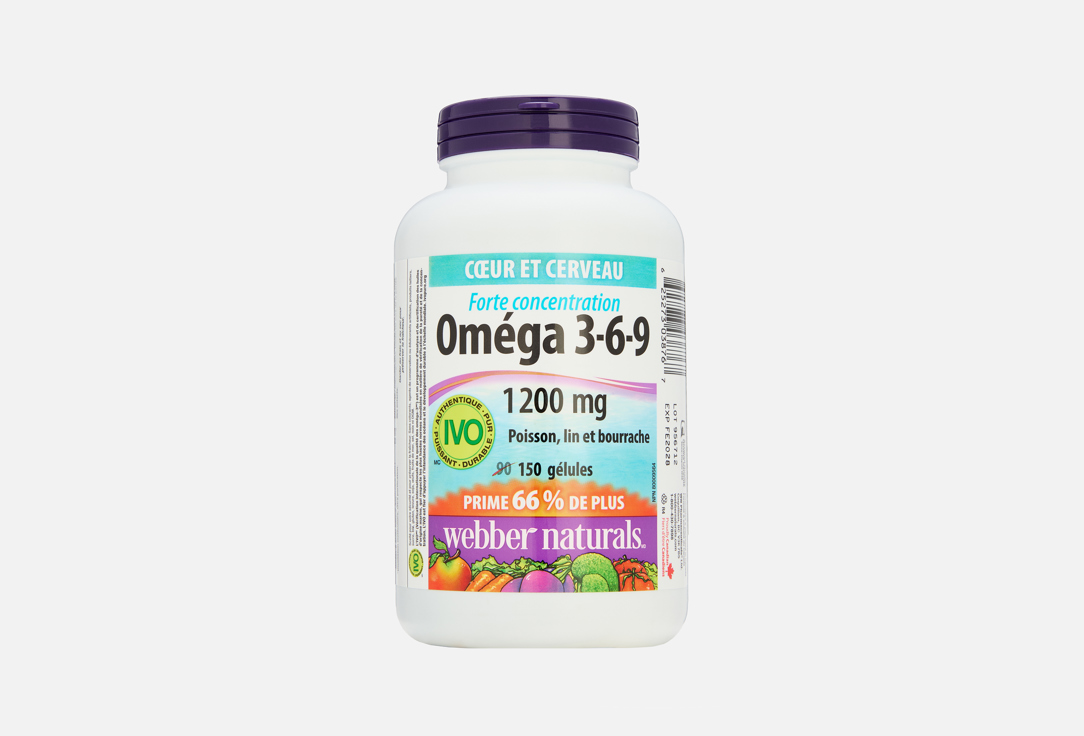 Изображение товара Омега 3-6-9 Webber Naturals 1200 мг капсулы для сердца, зрения и кожи