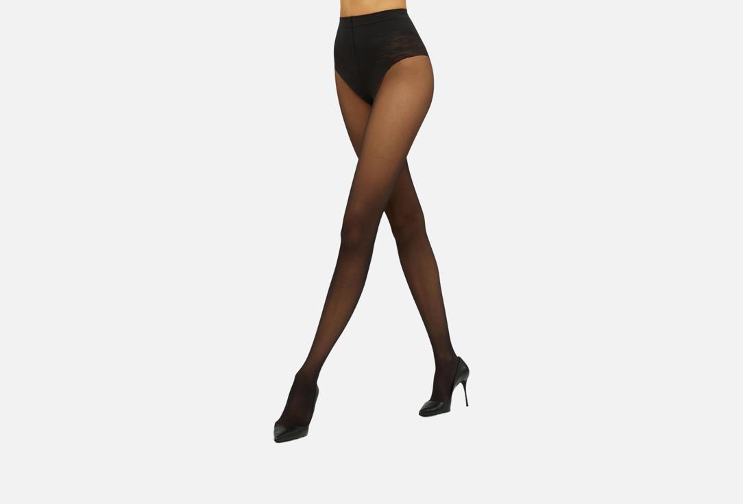 Изображение товара Колготки Wolford Tummy 20 den черные с поддержкой и кружевной вставкой