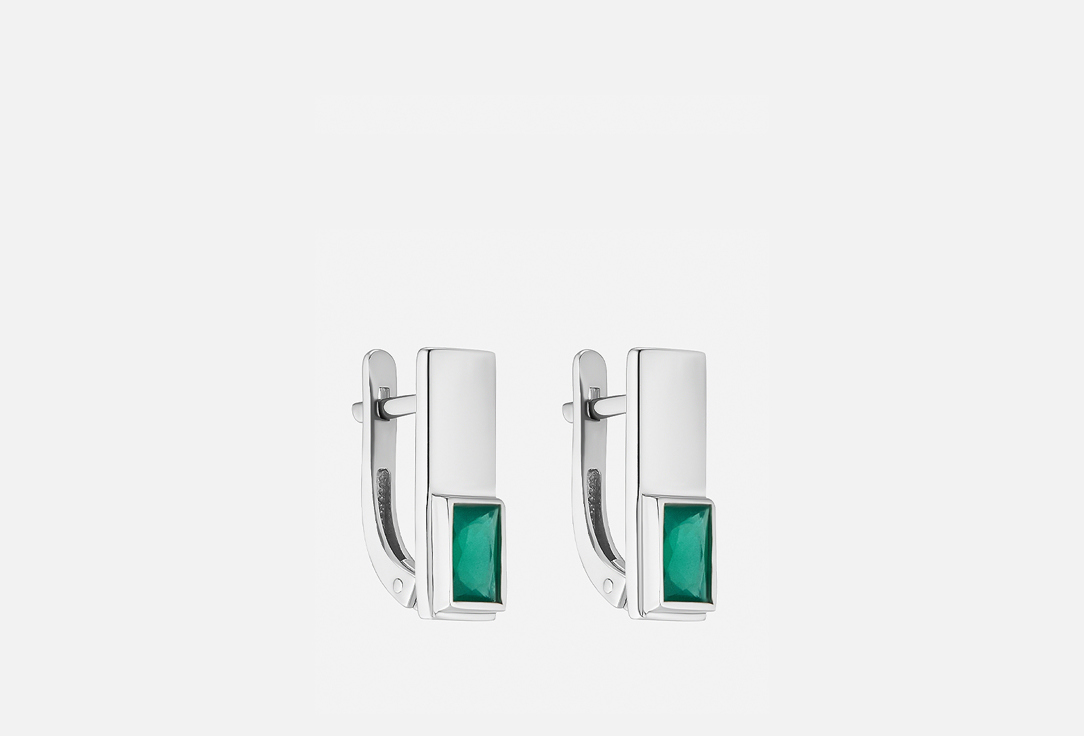 

Серьги серебряные SUN SOUL JWL, Оникс багет 2 шт