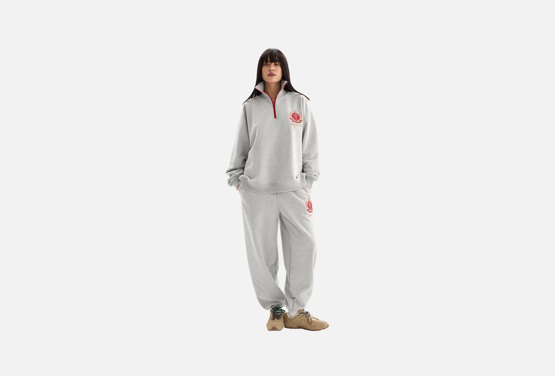 Джогеры FIGURA ACTIVE WEAR Серые с красным S-170 мл