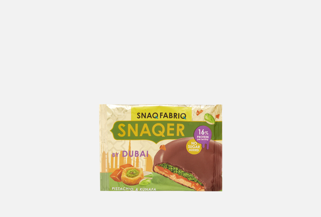 Изображение товара Протеиновое печенье SNAQ FABRIQ с фисташковой пастой, хрустящим тестом и карамелью