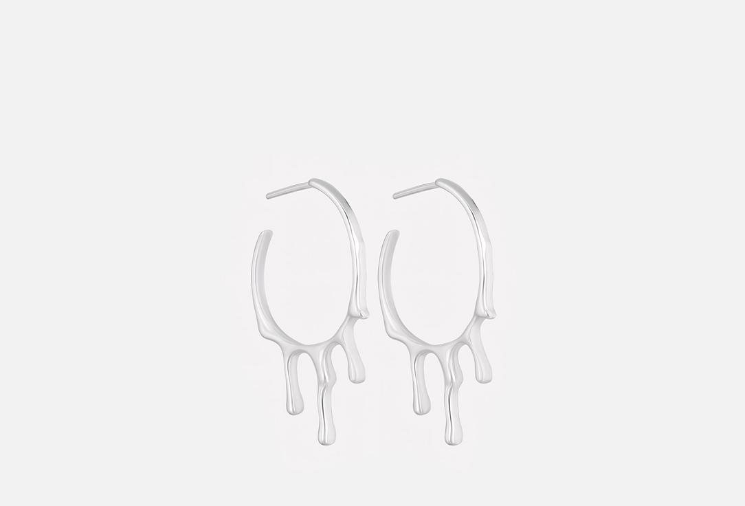 Изображение товара Серьги серебряные Nur Silver Wax 925 пробы для женщин в форме расплавленного воска