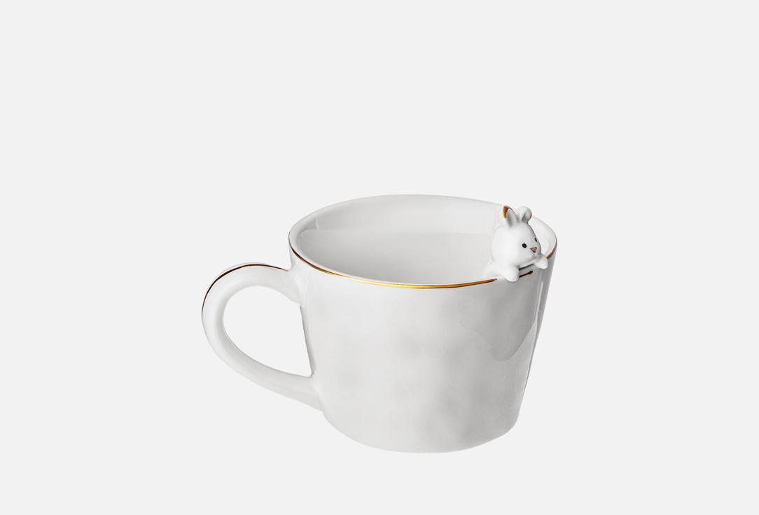 Изображение товара Фарфоровая кружка Lefard с изображением кролика 350 мл стильный подарок