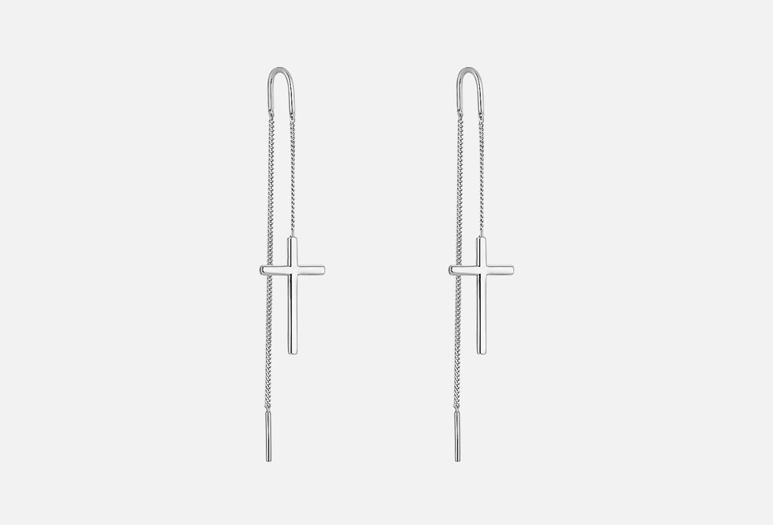 Изображение товара Серьги-протяжки серебряные the Si Кресты