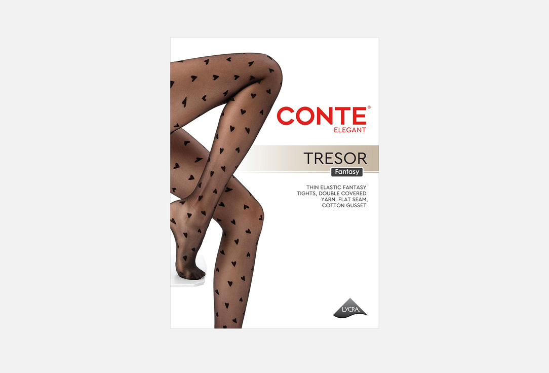 Изображение товара Женские колготки CONTE ELEGANT Fantasy Tresor 30 den с сердечками графит