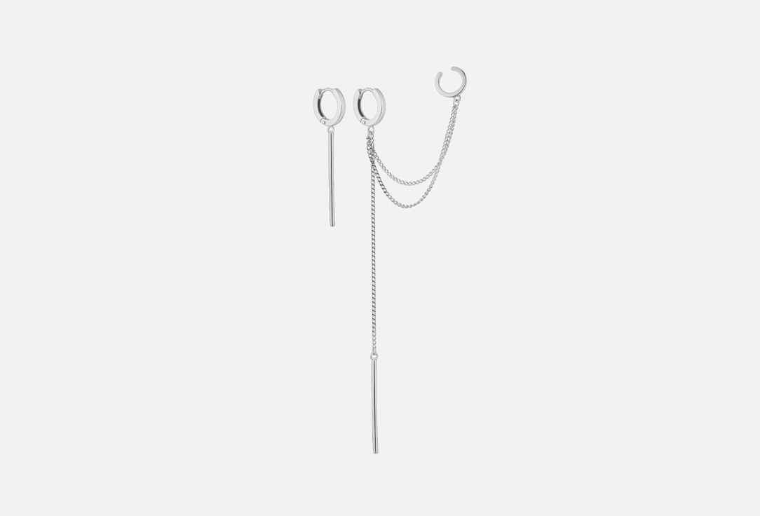 Изображение товара Серьги-кольца серебряные BALTSILVER палочки ассиметрия