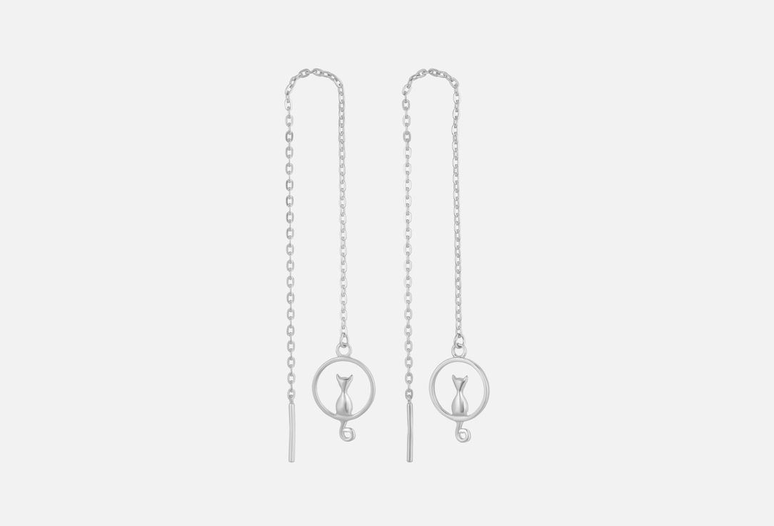 Изображение товара Серьги серебряные BALTSILVER Кошечка в круге