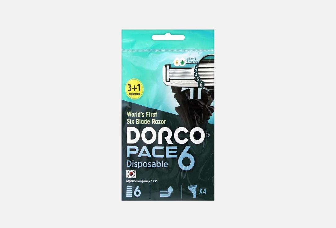 

Одноразовые станки для бритья DORCO, Pace 6 4 шт