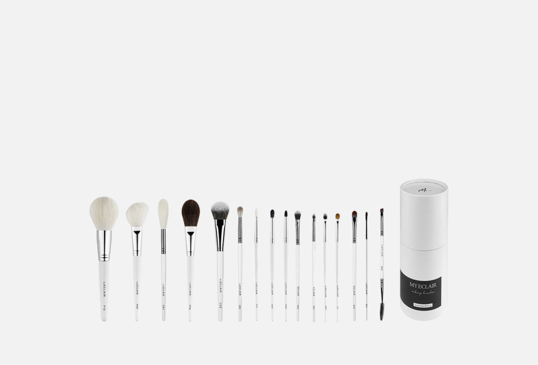 

Набор кистей для макияжа MYECLAIR, Белый, Makeup artist mini 16 шт