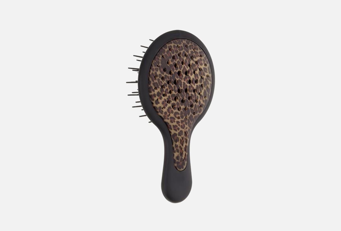 Изображение товара Щетка для волос Janeke Mini Black and Brown из пластика с отверстиями для равномерной сушки