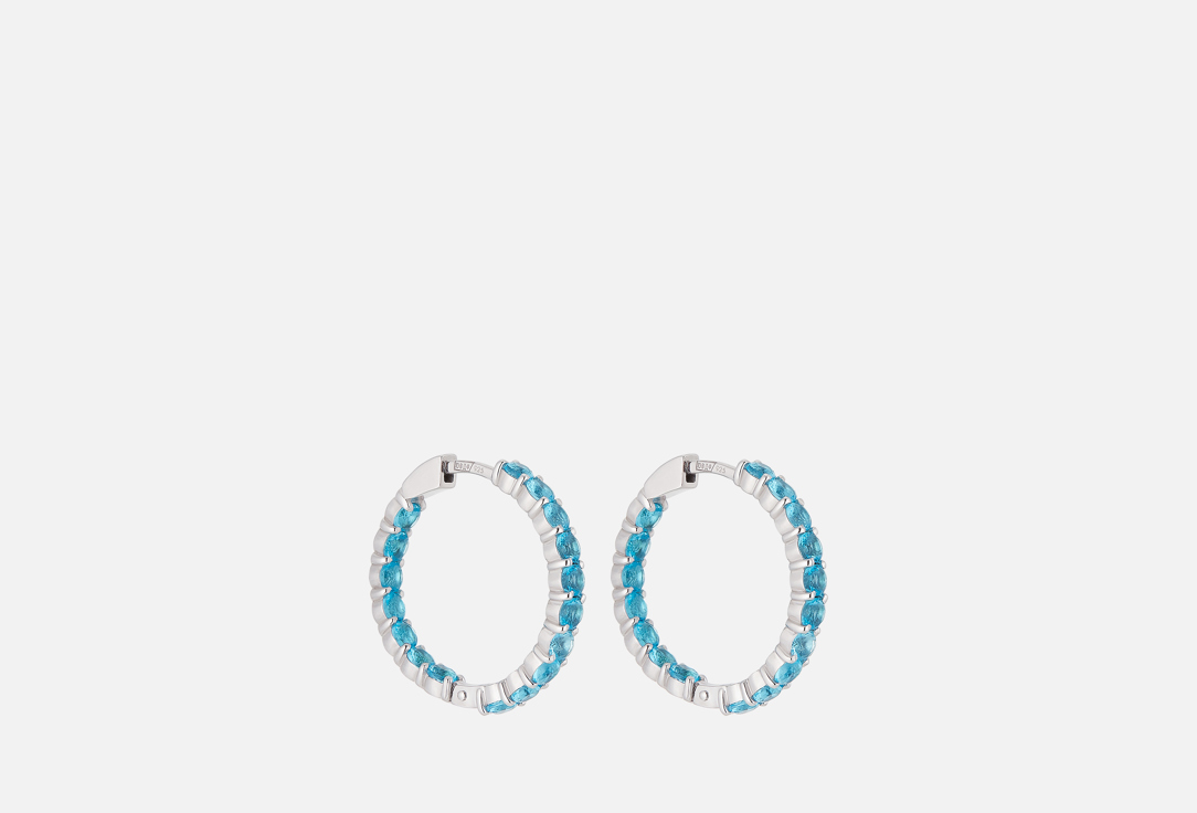 Изображение товара Серьги серебряные Альтария Аквамариновые хупы