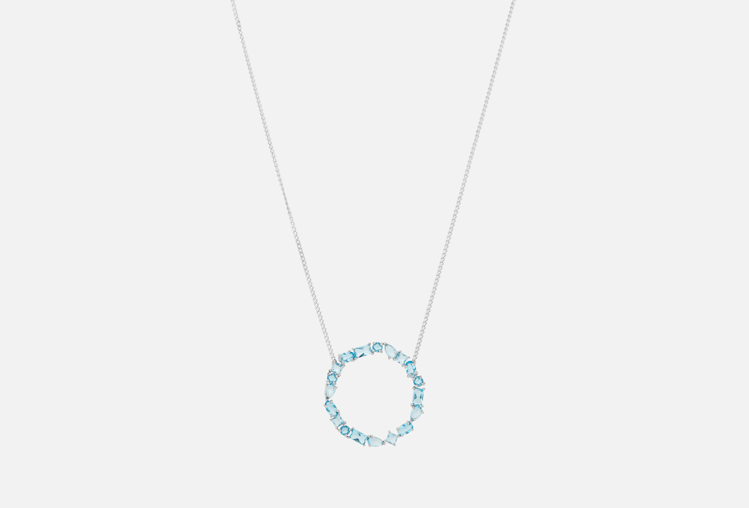 Изображение товара Колье серебряное Альтария Аквамариновый круг