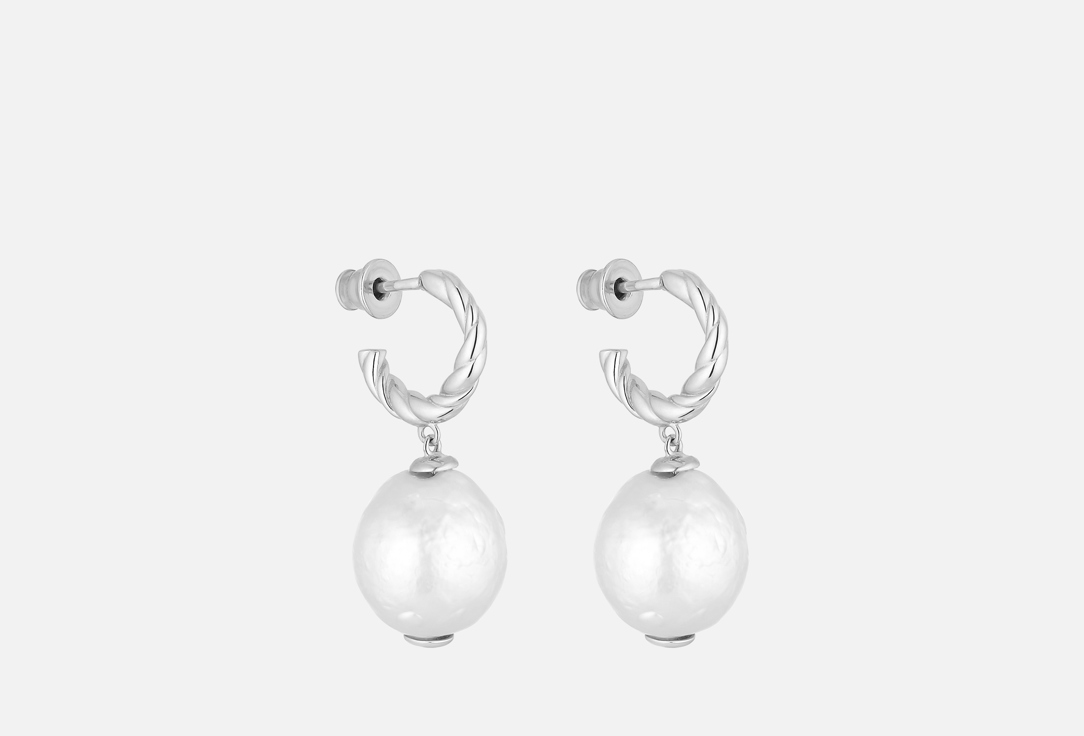 Изображение товара Серебряные серьги с жемчугом Альтария Уна родирование 925 пробы