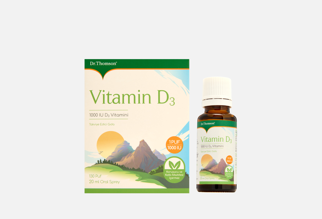 

Витамин D3 DR. THOMSON, 1000 МЕ в спрее 20 мл