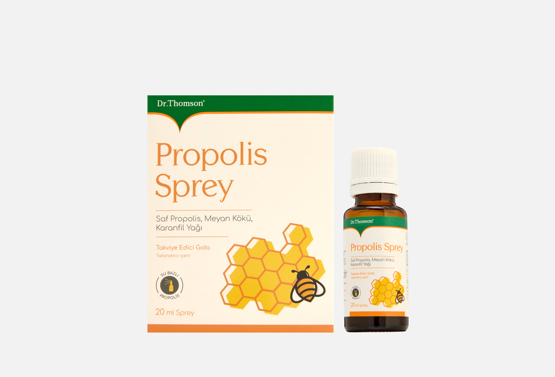 Изображение товара БАД DR. THOMSON Прополис со вкусом мяты в спрее для горла 20 мл
