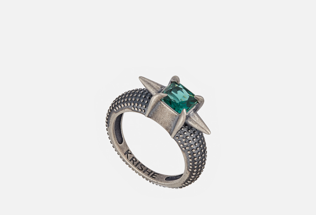 Изображение товара Кольцо серебряное KRISHE LAND OF OZ с зеленым кварцем и шипами