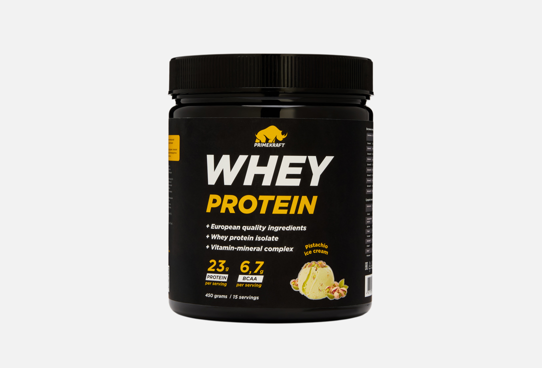 Изображение товара Сывороточный протеин Prime Kraft Фисташковое мороженое 450 г для набора мышечной массы